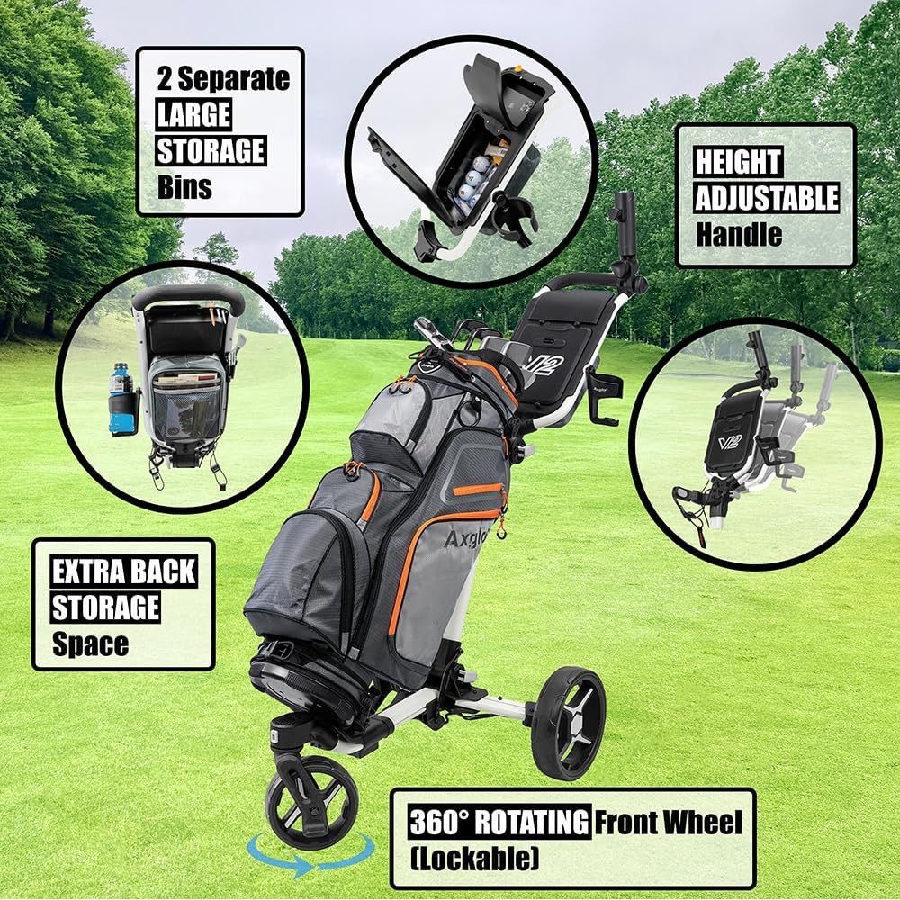 Axglo Tri-360 V2 Push Trolley (White\Grey)