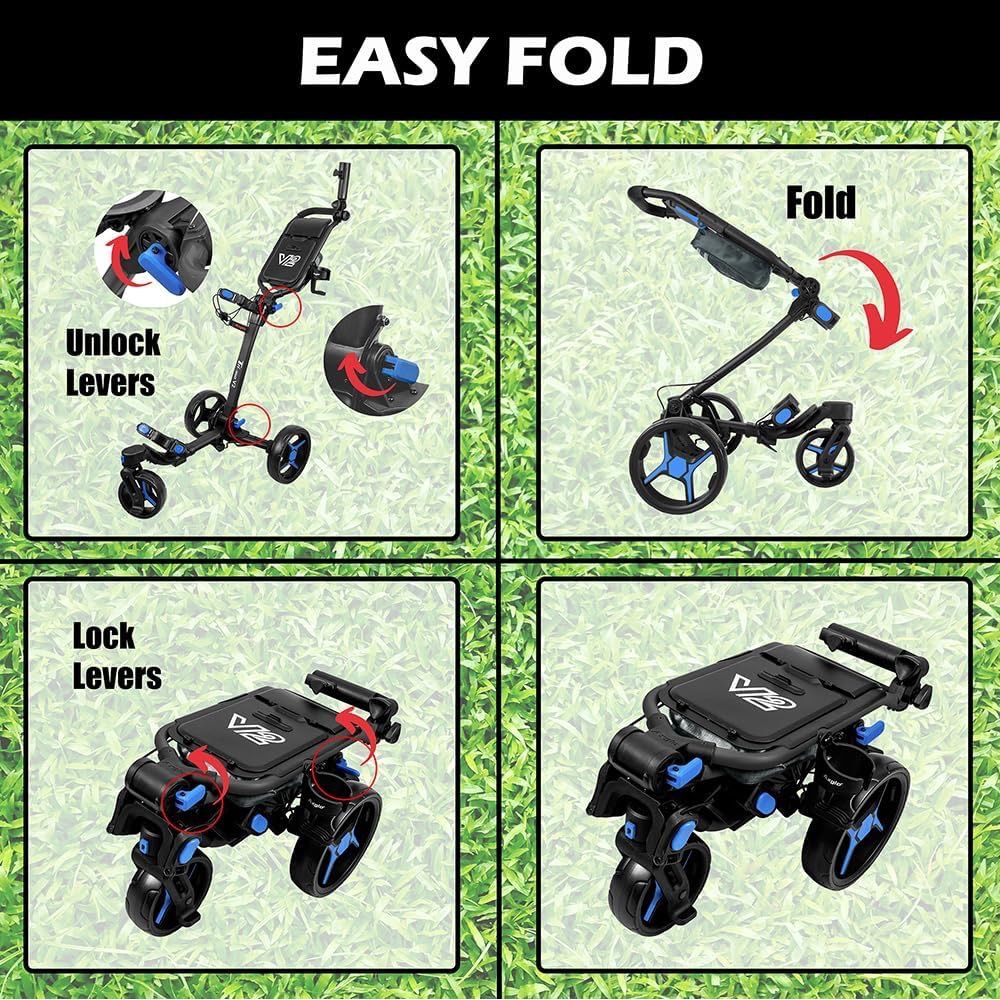 Axglo Tri-360 V2 Push Trolley (White/Blue)