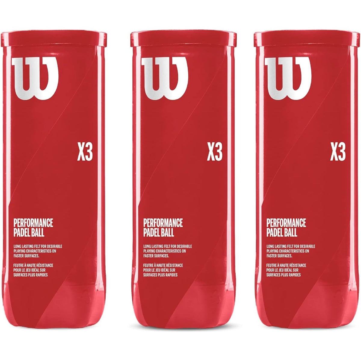 Wilson X3 Padel Balls (3 Tubes - 9 Balls)