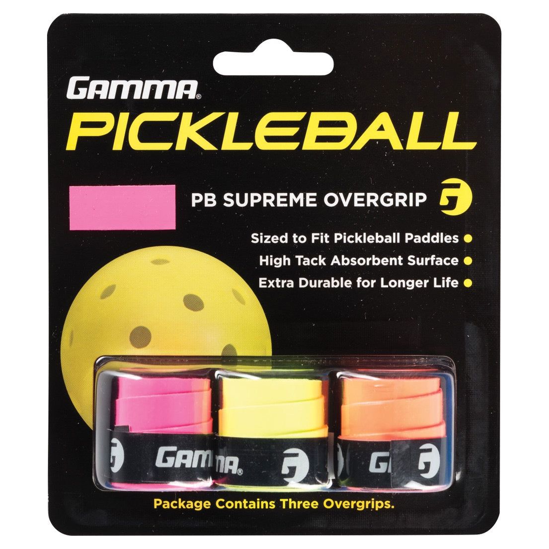 GAMMA Supreme Pickleball Overgrip 3 Pack