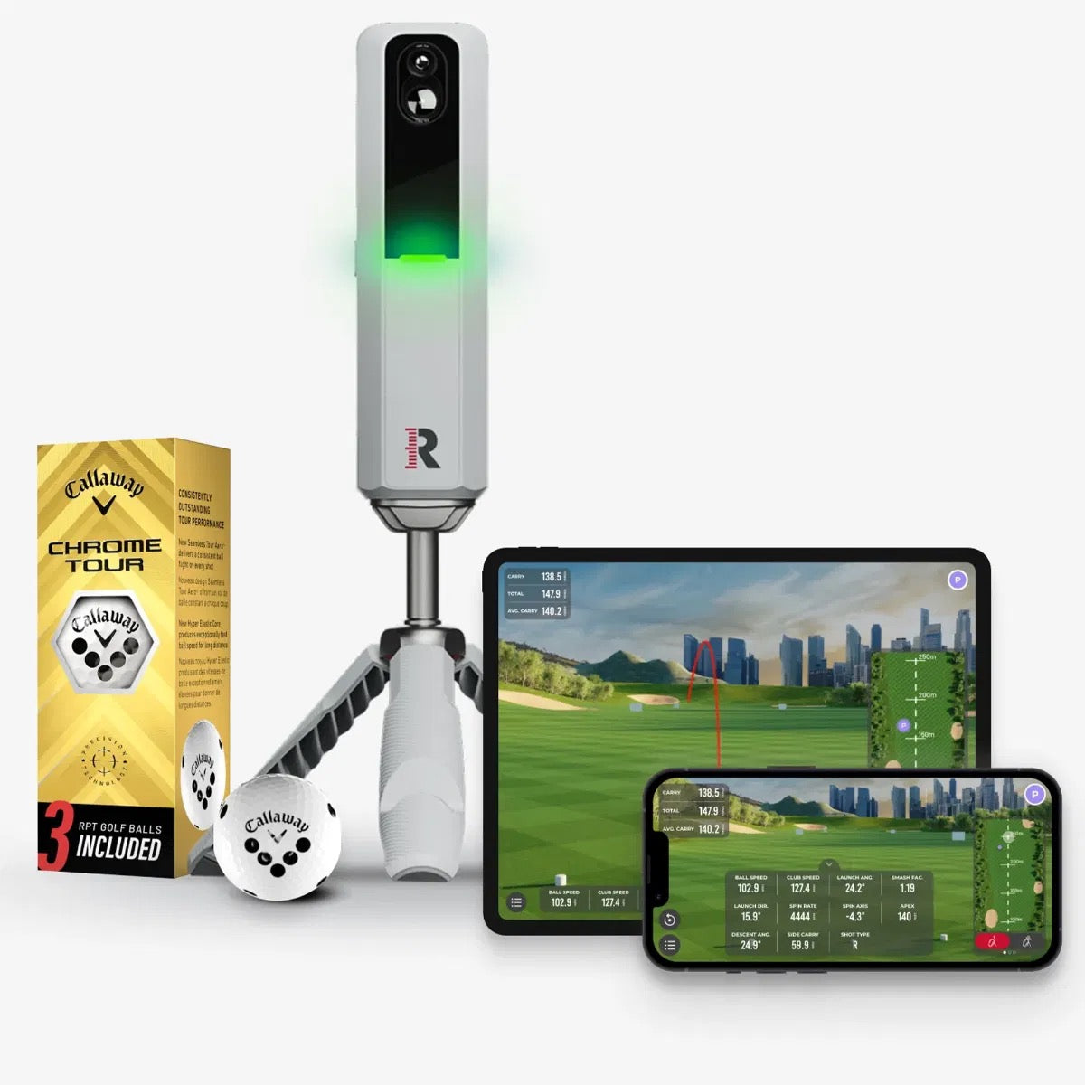 RAPSODO MLM2PRO™ LAUNCH MONITOR + GOLF SIMULATOR - CALLAWAY 3 BALL