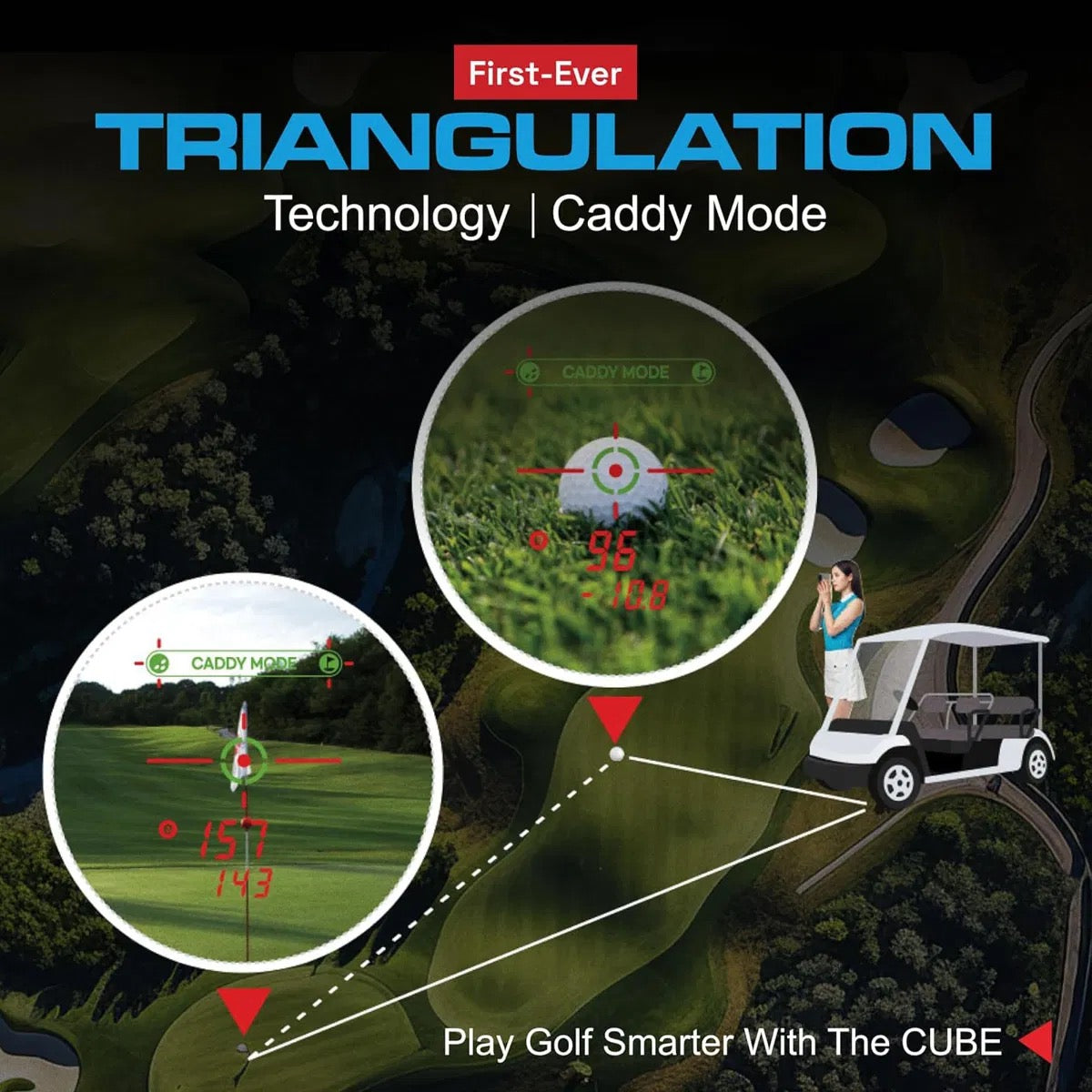 CADDYTALK CUBE RANGEFINDER - WHITE POUCH