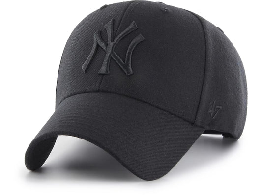 47 BRAND MLB NY YANKEES MVP ADJUSTABLE CAP ALL BLACK