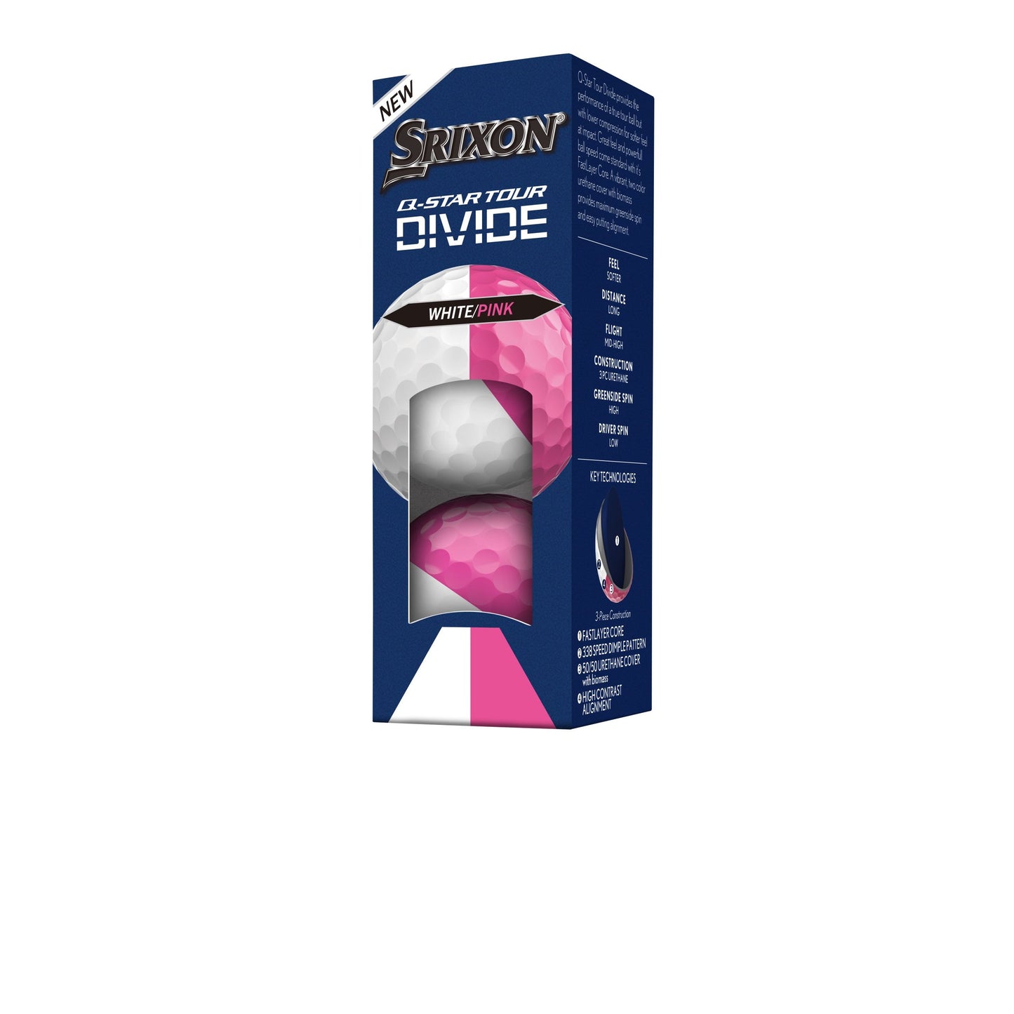 Srixon Q-Star Divide White/Pink Golf Balls