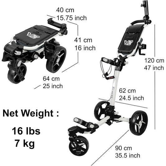 Axglo Tri-360 V2 Push Trolley (White\Grey)