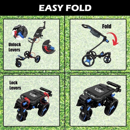 Axglo Tri-360 V2 Push Trolley (White/Blue)