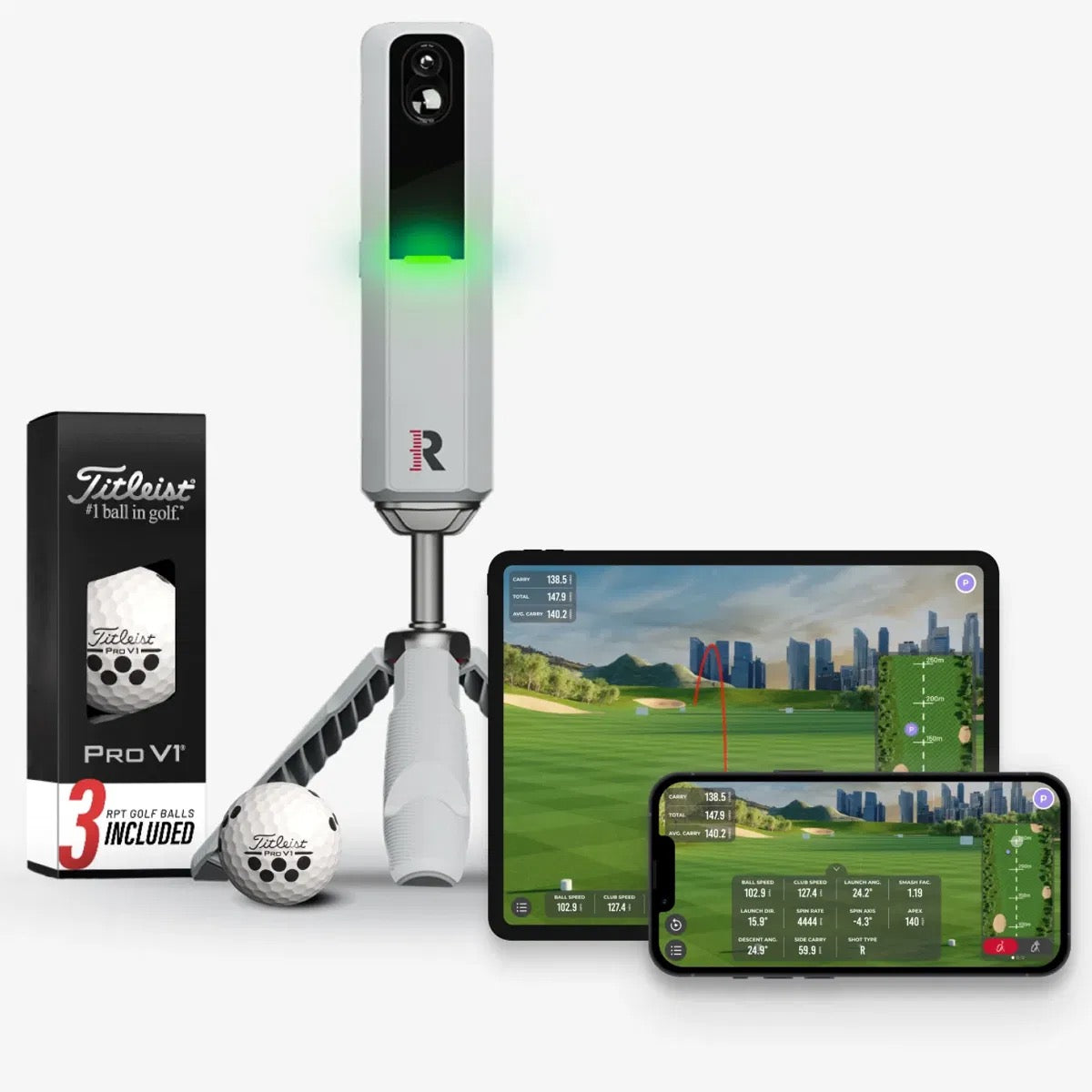 RAPSODO MLM2PRO™ LAUNCH MONITOR + GOLF SIMULATOR - TITLEIST 3 BALL