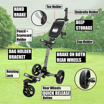 Axglo Tri-360 V2 Push Trolley (Grey/Grey)