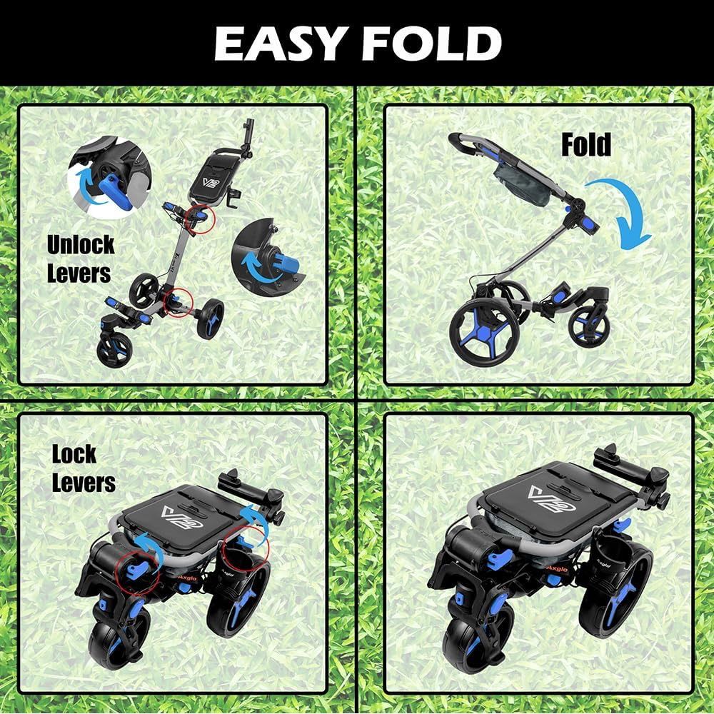 Axglo Tri-360 V2 Push Trolley (Grey/Blue)