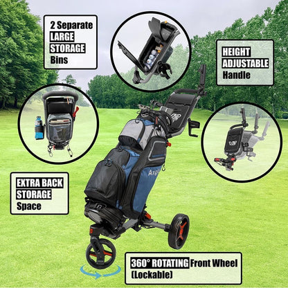 Axglo Tri-360 V2 Push Trolley (Grey/Red)