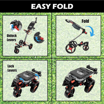 Axglo Tri-360 V2 Push Trolley (Grey/Red)