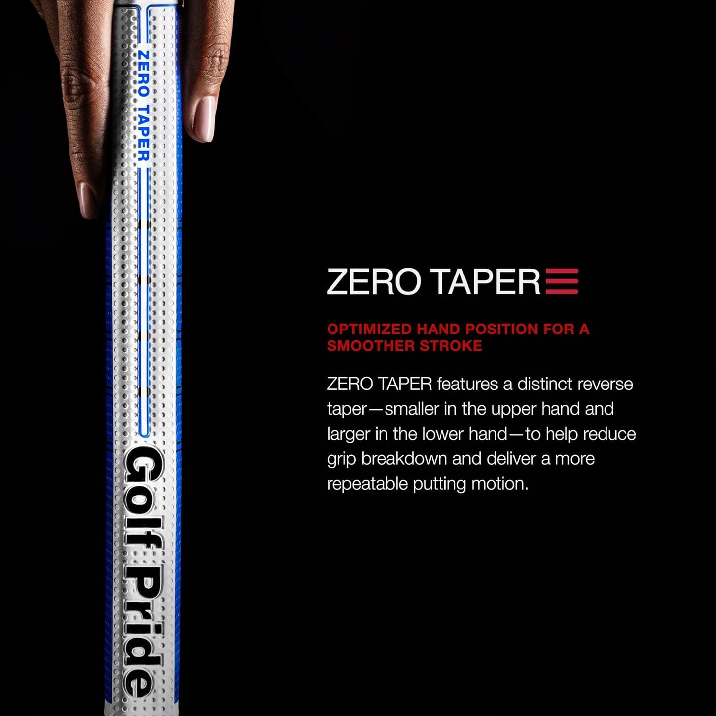 Zero Taper Medium Straight Putter Grip (Blue)