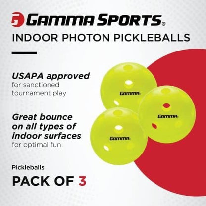 Gamma Photon Indoor Pickleball Balls (3 Balls)