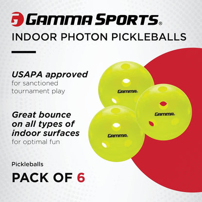 Gamma Photon Indoor Pickleball Balls (6 Balls)