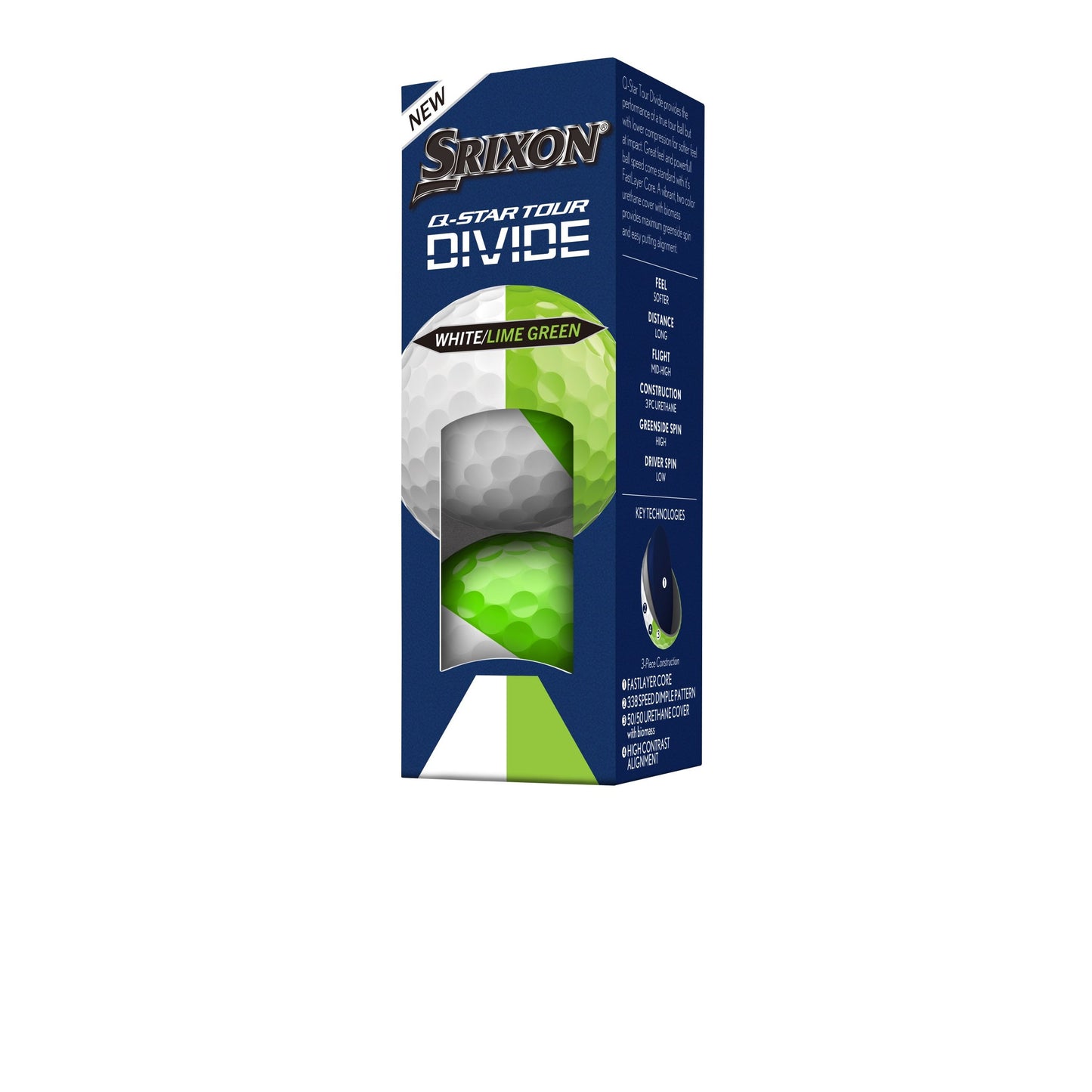 Srixon Q-Star Divide White/Lime Golf Balls