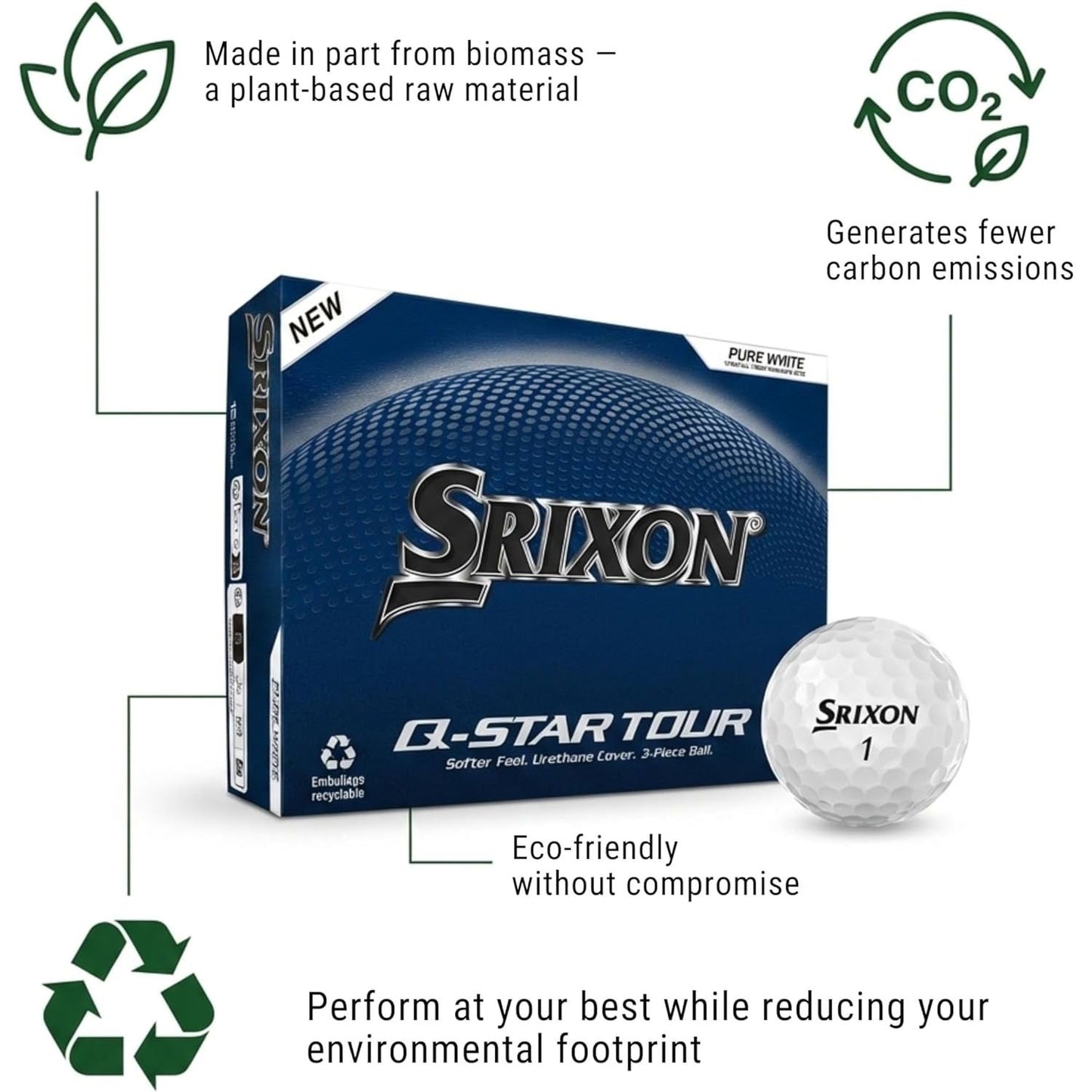 Srixon Q-Star Tour White Golf Balls (12)