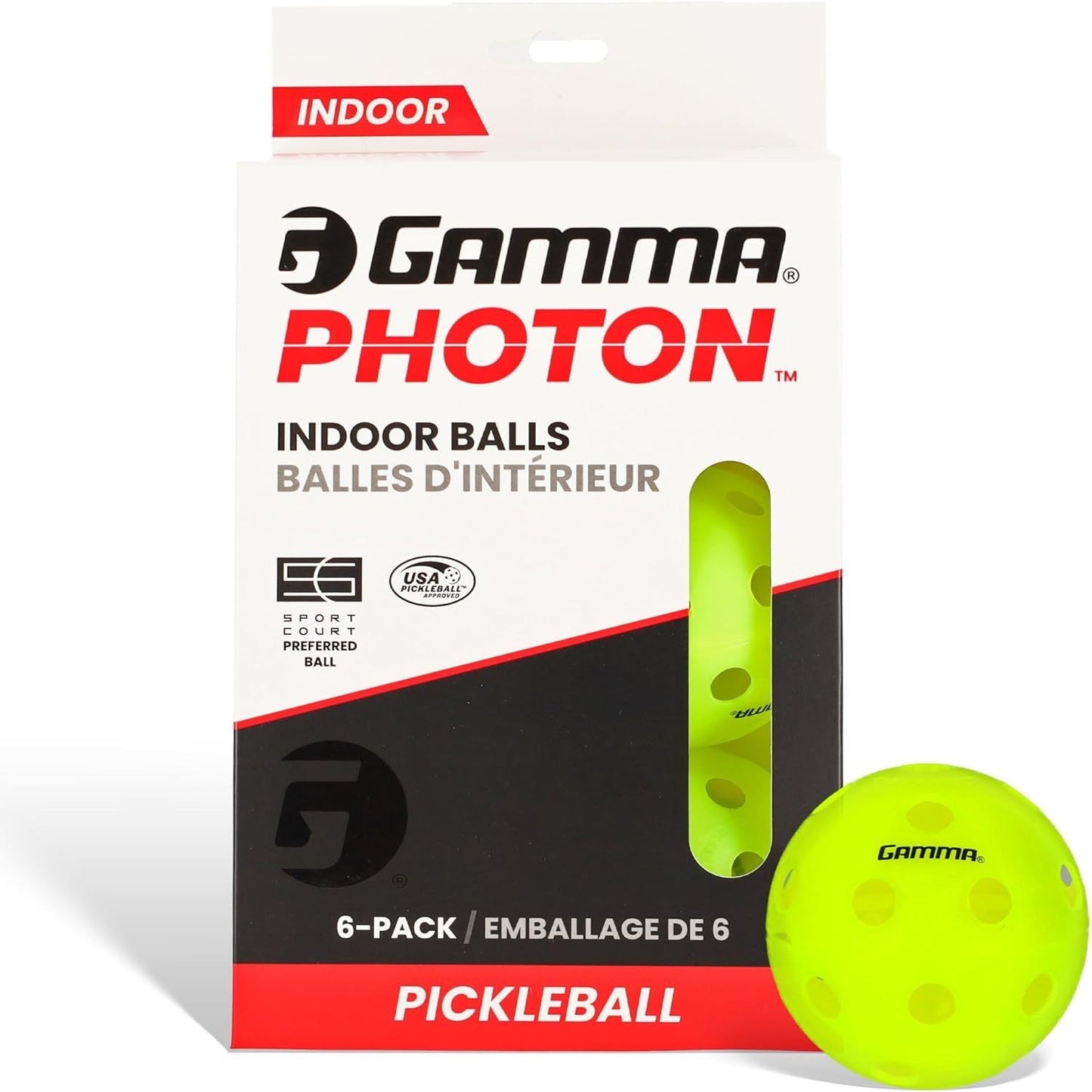 Gamma Photon Indoor Pickleball Balls (6 Balls)