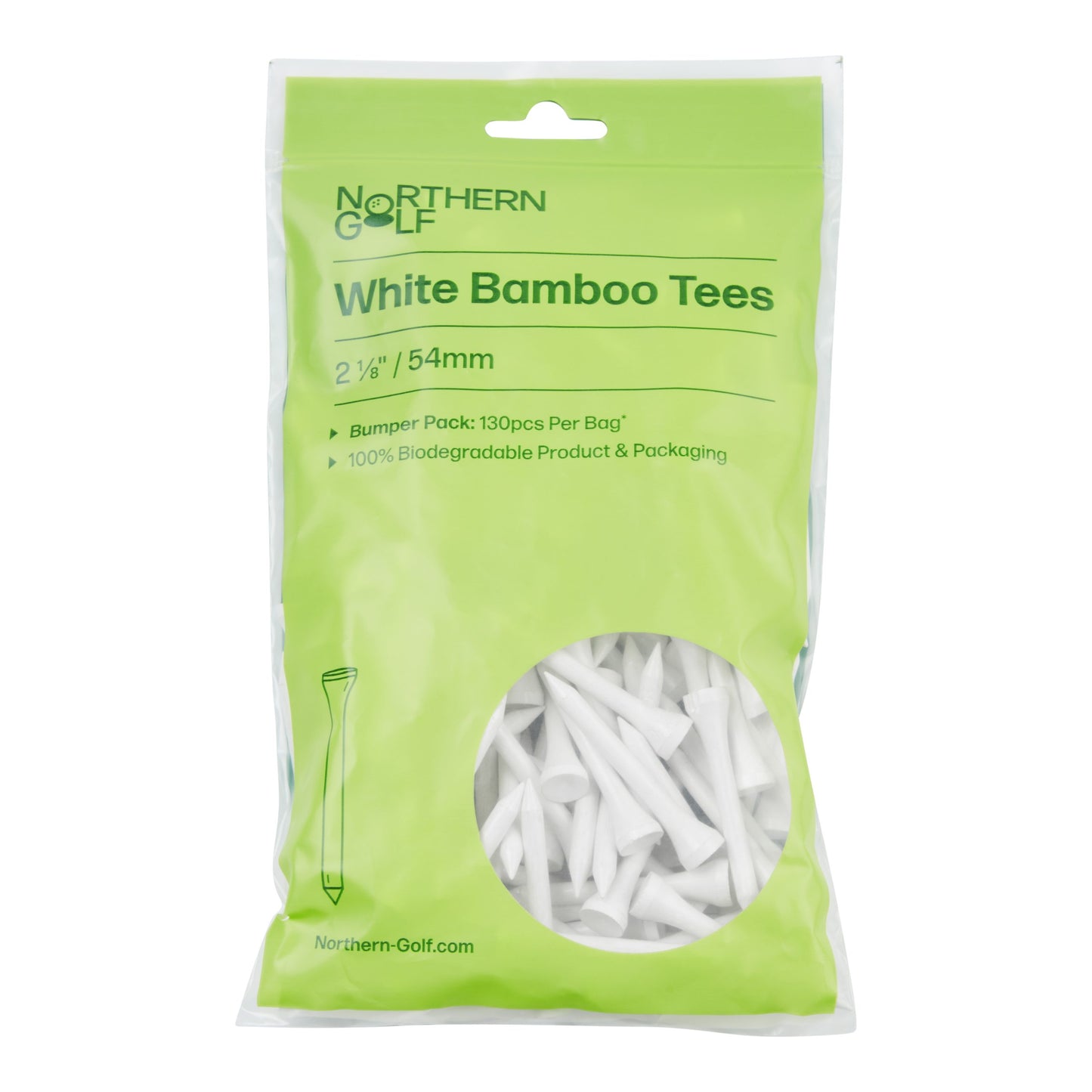 Northern Golf White Bamboo Tees Bumper Pack