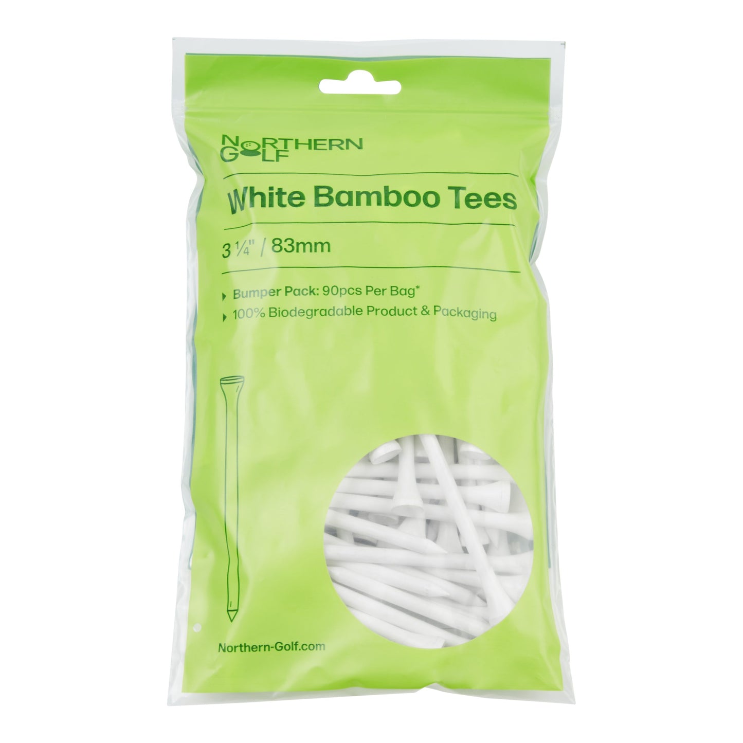 Northern Golf White Bamboo Tees Bumper Pack